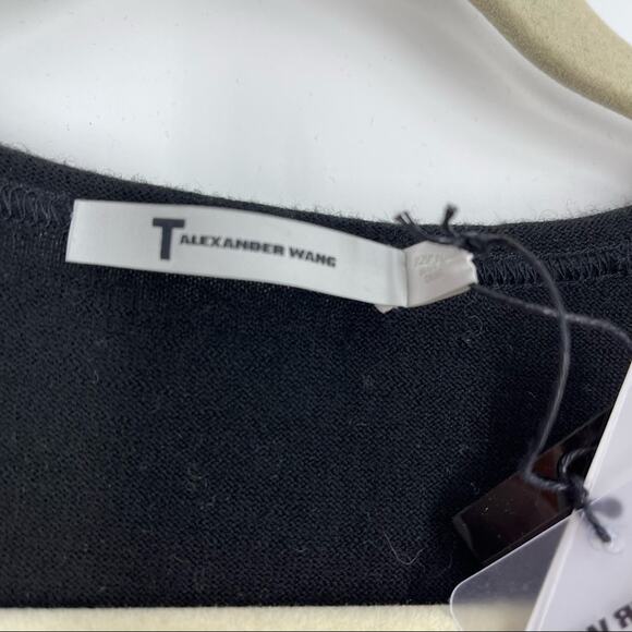 T by Alexander Wang Merino Wool Knit Top Black Women’s Small NWT - Picture 5 of 7